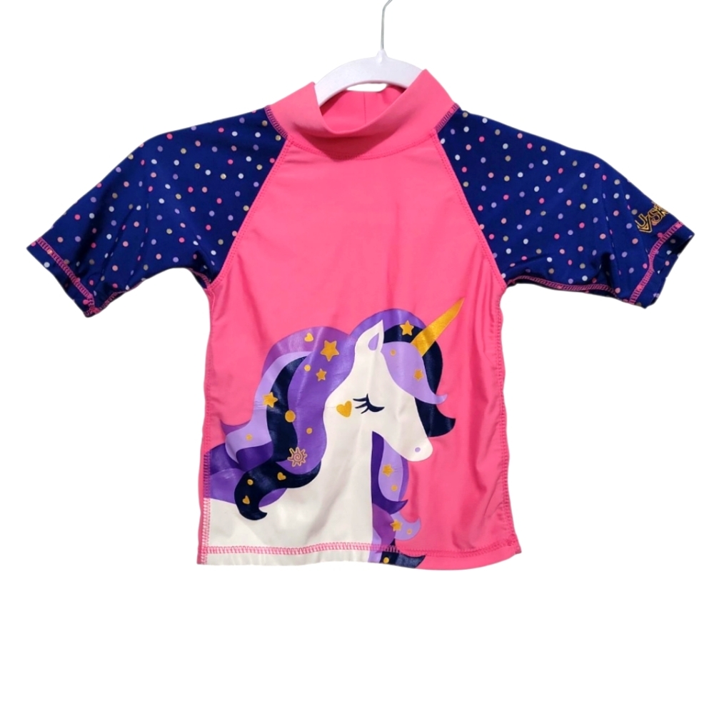 UV Skinz Girls Unicorn Swim Rash Guard Top Size 5